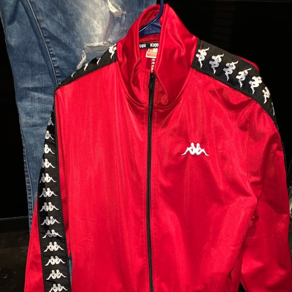 kappa track jacket red